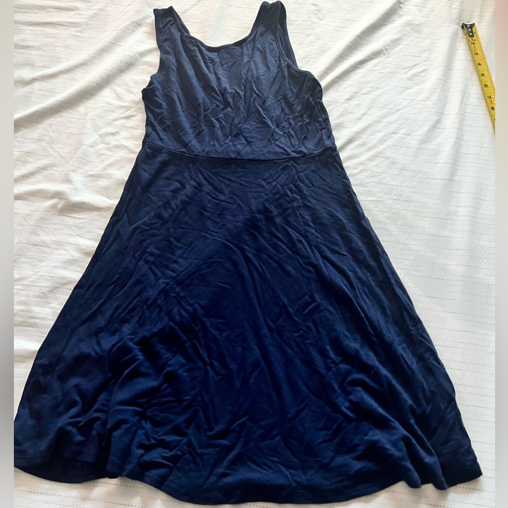 Elegant Navy Blue Sleeveless Dress by Antistar size M